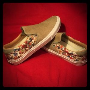 70s floral vans with mushrooms